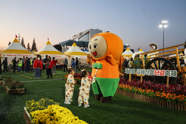 지난해 ‘진영단감축제’ 방문객들이 행사를 즐기고 있다. 김해시 제공